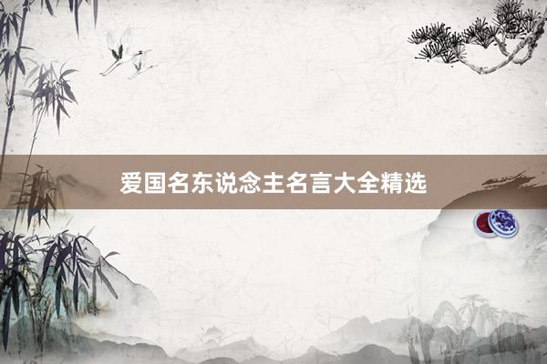 爱国名东说念主名言大全精选